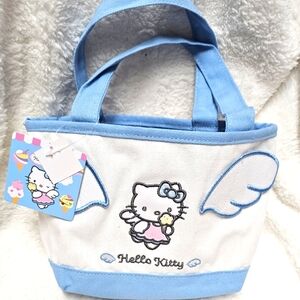 Hello Kitty Sanrio Mini Canvas Tote Bag (Ice Cream Dream Series) Angel Blue